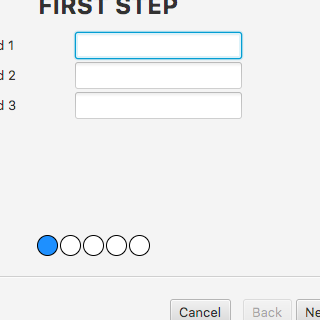 Partial Screen Showing Step Indicators